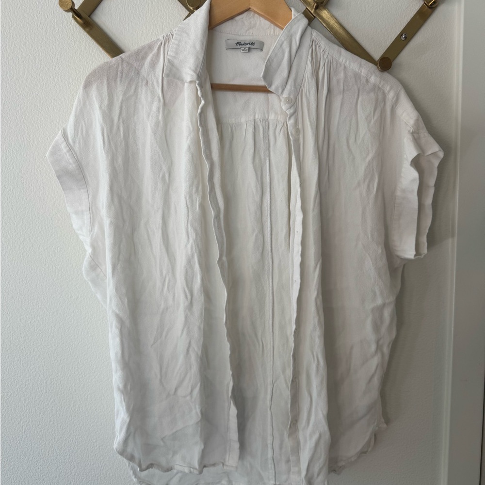 Madewell Drapey White Blouse
